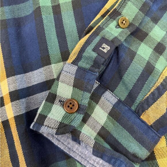Scotch & Soda My Favorite Regular Fit Men Green Blue Flanel Cotton Shirt sz S - Picture 3 of 12